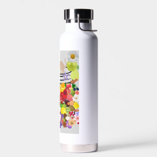 Hund, Katze, Obst und Blume Trinkflasche