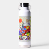 Hund, Katze, Obst und Blume Trinkflasche (Vorne)