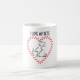 Hund & Katze Pawprint Herz-Tasse Kaffeetasse