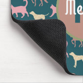Hund Katze Pferd Tier Silhouetten Muster Mousepad (Ecke)
