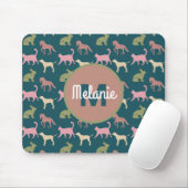 Hund Katze Pferd Tier Silhouetten Muster Mousepad (Mit Mouse)