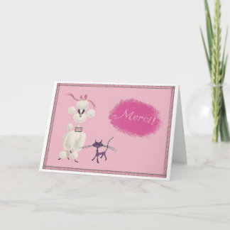 Hund & Katze sagen "Merci!" Karte