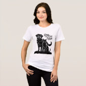 Hund, Katze, Silhouette, Freunde, T - Shirt (Vorderseite voll)