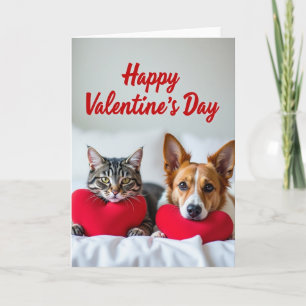 Hund Katze Valentinstag-Herzen Karte