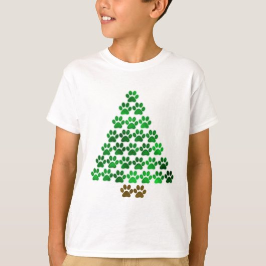 Hund/Katze Weihnachtsbaum T-Shirt (Vorderseite)