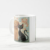 Hund & Katze Whimsical-Kaffeetasse – Cozy Kind_One Kaffeetasse (Vorderseite Links)