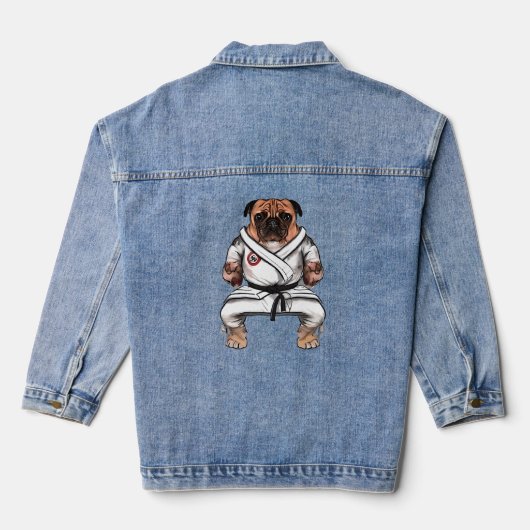 Hund kennt Karate Jeansjacke (Rückseite)