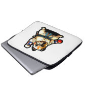 Hund kennt Karate Laptopschutzhülle (Vorne Knopf)