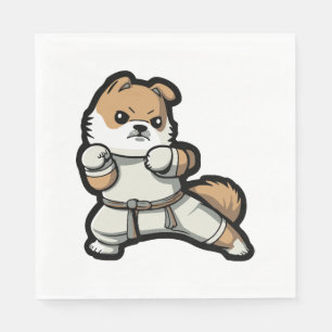 Hund kennt Karate Serviette