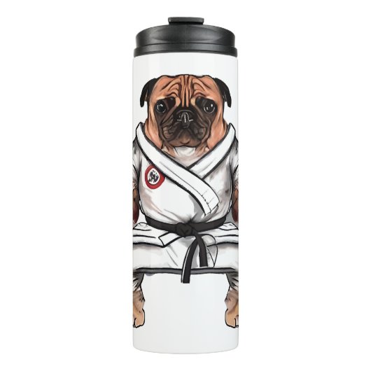 Hund kennt Karate Thermosbecher (Vorderseite)