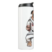 Hund kennt Karate Thermosbecher (Nach links gedreht)