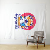 Hund kennt Karate Wandteppich (Beispiel (Horizontal))