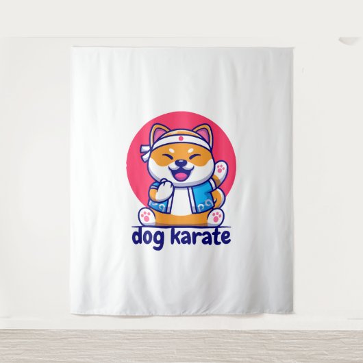 Hund kennt Karate Wandteppich (Vorderseite)