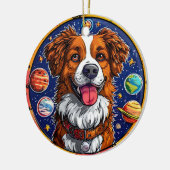 Hund Keramik Ornament (Links)