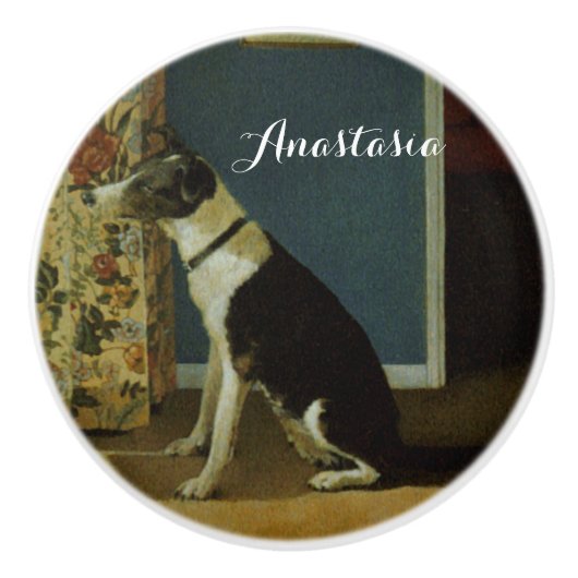 Hund keramikknauf (Vorderseite)
