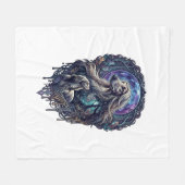 Hund Kristall Mond Enchanted Forest_1 Fleecedecke (Vorderseite (Horizontal))