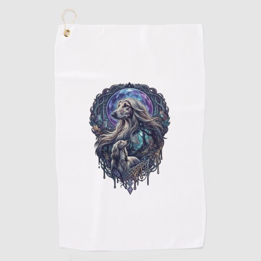 Hund Kristallmond Enchanted Forest_1 Golfhandtuch (Vorderseite)