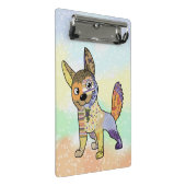 Hund kunterbunt mini klemmbrett (Schrägansicht)