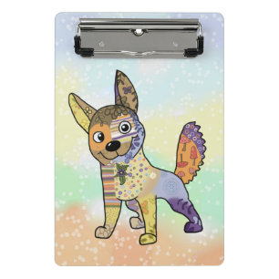 Hund kunterbunt mini klemmbrett