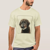 Hund: Labradoodle-Malerei T-Shirt (Vorderseite)