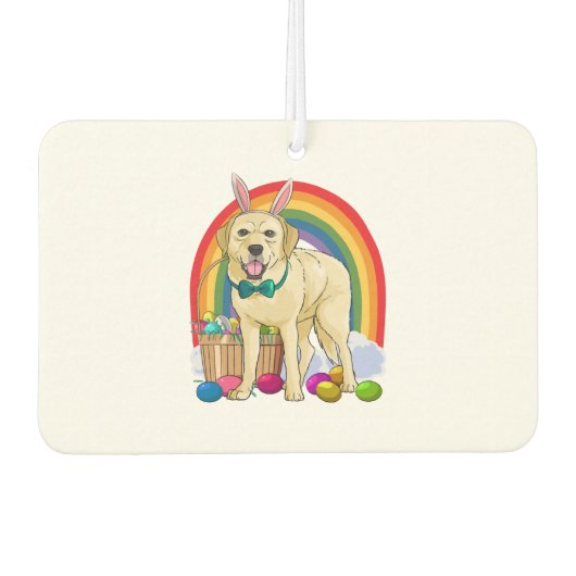 Hund Labrador Retriever Bunny Happy Oaster Day Pup Autolufterfrischer (Vorderseite)