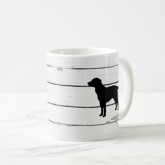 Hund Labrador Rustic Shiplap Kaffeetasse (VorderseiteRechts)