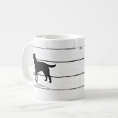 Hund Labrador Rustic Shiplap Kaffeetasse (Vorderseite Links)