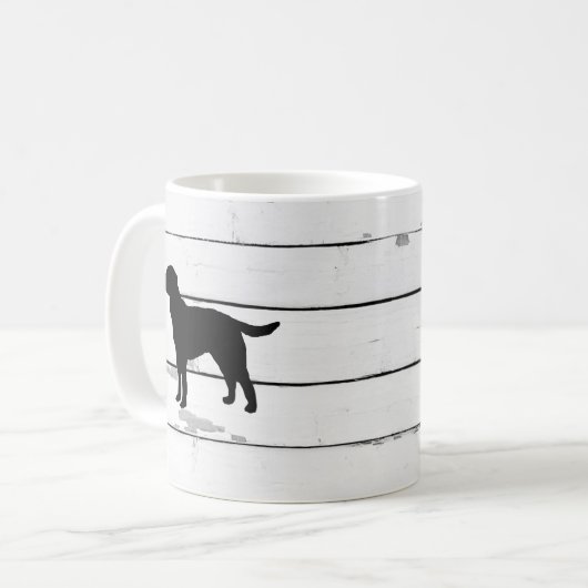 Hund Labrador Rustic Shiplap Kaffeetasse (Vorderseite Links)