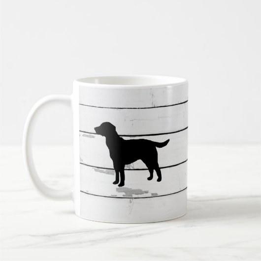Hund Labrador Rustic Shiplap Kaffeetasse (Links)