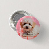 Hund Lass uns Party Geburtstag Button (Vorne & Hinten)