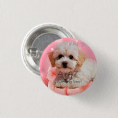 Hund Lass uns Party Geburtstag Button (Vorne & Hinten)