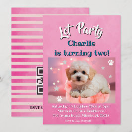 Hund Lass uns Party Geburtstag  Feiertagskarte