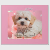 Hund Lass uns Party Geburtstag Geschenkpapier (Flach)