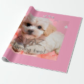 Hund Lass uns Party Geburtstag Geschenkpapier (Ungerollt)