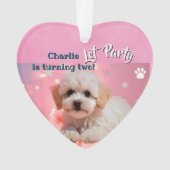 Hund Lass uns Party Geburtstag  Ornament (Vorderseite)