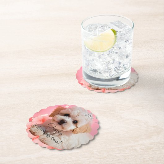 Hund Lass uns Party Geburtstag Untersetzer (Vor Ort)