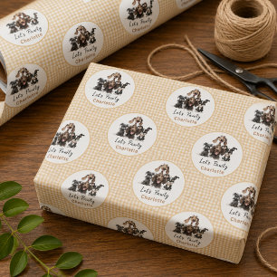 Hund Lass uns Pawty Geburtstag Geschenkpapier