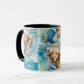 Hund läuft mit der Big Book Coffee Tasse (Vorderseite Links)
