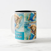 Hund läuft mit der Big Book Two-Tone-Kaffee-Tasse Zweifarbige Tasse (Vorderseite Links)