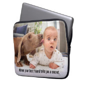 Hund lecken Baby's Ohr Laptopschutzhülle (Vorderseite Links)