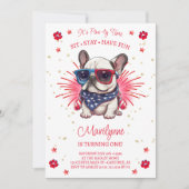 Hund Let's Pawty 1. Geburtstag Einladung (Vorderseite)