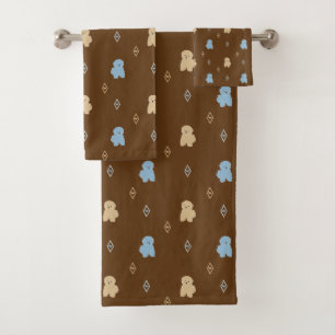 Hund Lhasa Apso Muster Badhandtuch Set