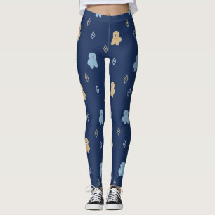 Hund Lhasa Apso Muster blauer Hintergrund Leggings