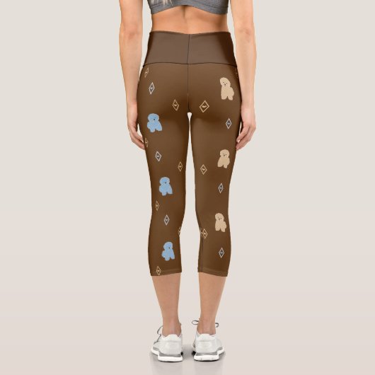 Hund Lhasa Apso Muster Capri Leggings (Rückseite)