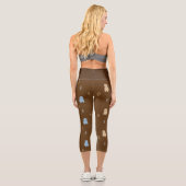 Hund Lhasa Apso Muster Capri Leggings (Rückseite)