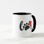 Hund-Liebe Pad Printmedium Tasse (VorderseiteRechts)