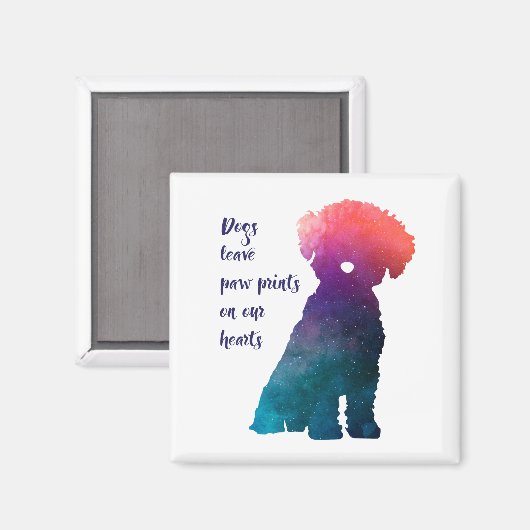 Hund liebt Bichon Frise Stil zeitgenössischen Druc Magnet (Vorderseite/Rückseite)