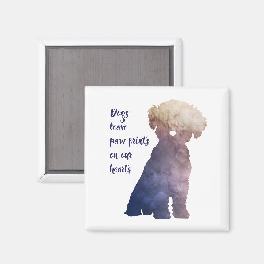 Hund liebt Bichon Frise Stil zeitgenössischen Druc Magnet (Vorderseite/Rückseite)