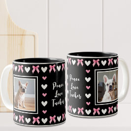 Hund liebt Black 2 Foto Zweifarbige Tasse