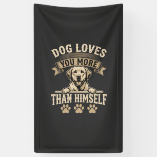 Hund liebt dich mehr als sich selbst Vintage Banner
